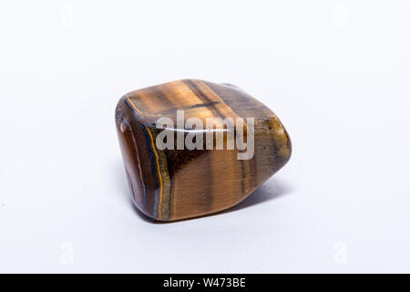 Tiger eye gemstone beautiful gemstone shining yellow gold brown Stock Photo