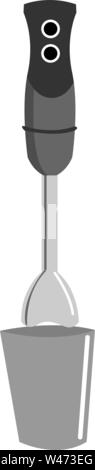 Hand blender, illustration, vector on white background. Stock Vector