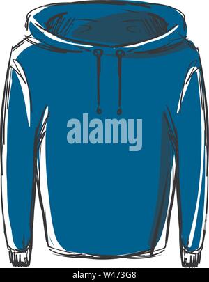Blue jacket, illustration, vector on white background. Stock Vector