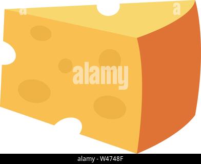 Big yellow chesse, illustration, vector on white background. Stock Vector