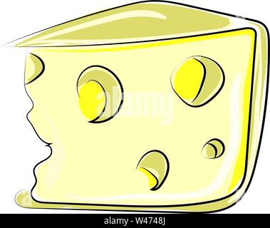 Chesse, illustration, vector on white background. Stock Vector