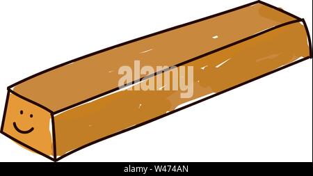 Gold bar, illustration, vector on white background. Stock Vector