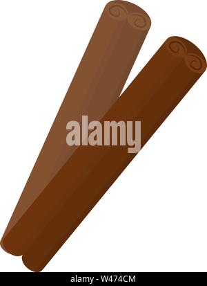 Cinnamon stick, illustration, vector on white background. Stock Vector