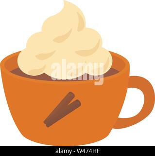 Cinnamon tea, illustration, vector on white background. Stock Vector