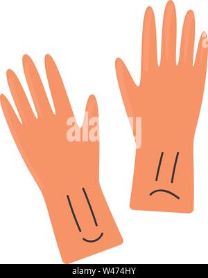 Pink gloves, illustration, vector on white background. Stock Vector