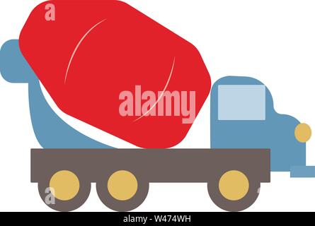 Concrete maker, illustration, vector on white background. Stock Vector