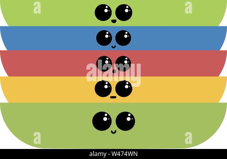 Multicolor plates, illustration, vector on white background. Stock Vector