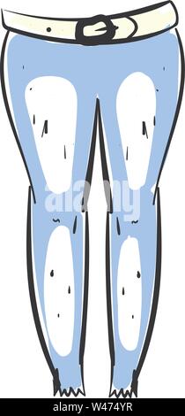 Tight jeans, illustration, vector on white background. Stock Vector