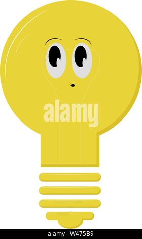Cute lightbulb, illustration, vector on white background. Stock Vector