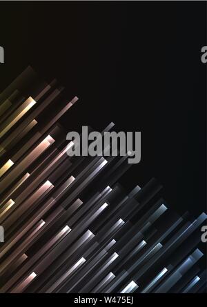 multicolour overlap pixel speed in dark background, geometric layer motion backdrop, simple technology template, vector illustration Stock Vector