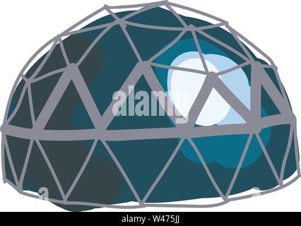 Dome, illustration, vector on white background. Stock Vector