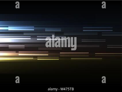 multicolour overlap pixel speed in dark background, geometric layer motion backdrop, simple technology template, vector illustration Stock Vector