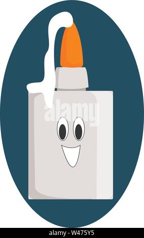 Tube with emulsion, illustration, vector on white background. Stock Vector