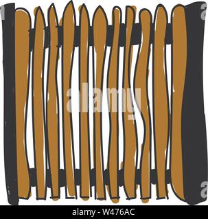 Wooden gate, illustration, vector on white background. Stock Vector