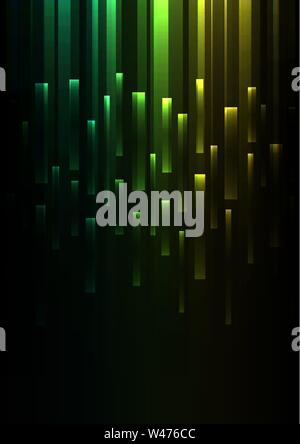 dark multicolour bar overlap in dark background, stripe layer backdrop, technology template, vector illustration Stock Vector