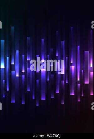 dark multicolour bar overlap in dark background, stripe layer backdrop, technology template, vector illustration Stock Vector