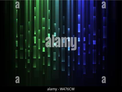dark multicolour bar overlap in dark background, stripe layer backdrop, technology template, vector illustration Stock Vector