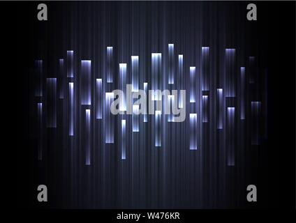 dark multicolour bar overlap in dark background, stripe layer backdrop, technology template, vector illustration Stock Vector