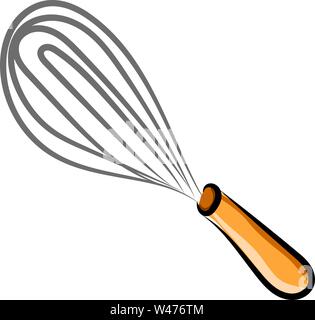 Hand mixer drawing, illustration, vector on white background. Stock Vector