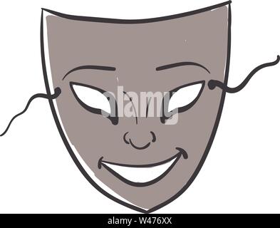 Gray mask, illustration, vector on white background. Stock Vector