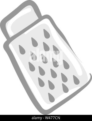 Grater drawing, illustration, vector on white background. Stock Vector