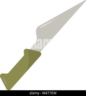 Green knife, illustration, vector on white background. Stock Vector