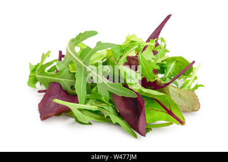 Mix of different salads isolated on white background. Stock Photo