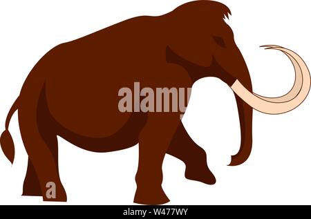 Big mammoth, illustration, vector on white background. Stock Vector