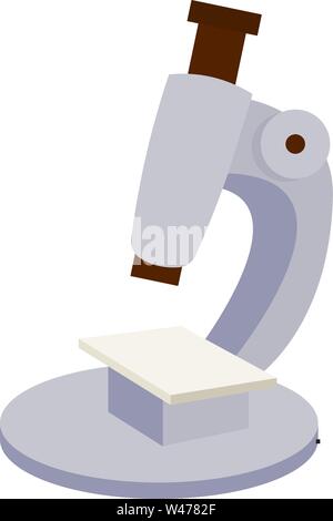 Microscope, illustration, vector on white background. Stock Vector