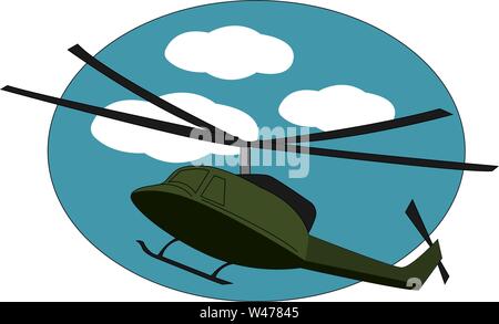 Green choper, illustration, vector on white background. Stock Vector