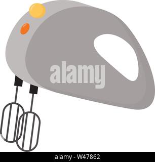 Silver mixer, illustration, vector on white background. Stock Vector