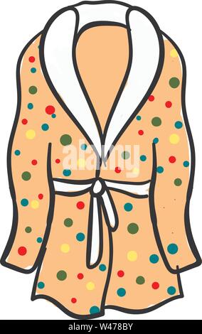 Multicolor bathrobe, illustration, vector on white background. Stock Vector