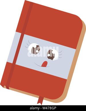 Cute red notebook, illustration, vector on white background. Stock Vector