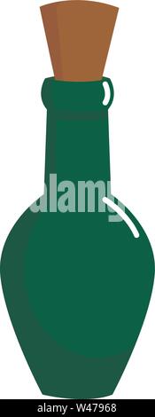 Green potion, illustration, vector on white background. Stock Vector