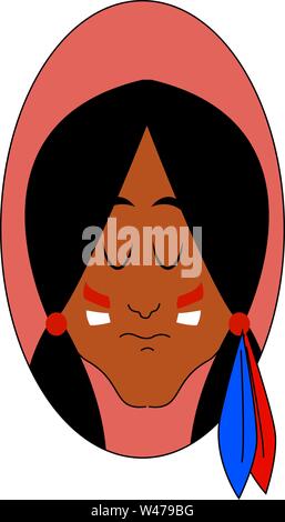 Indian girl, illustration, vector on white background. Stock Vector