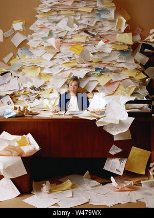 Business woman Frustrated at work Stock Photo