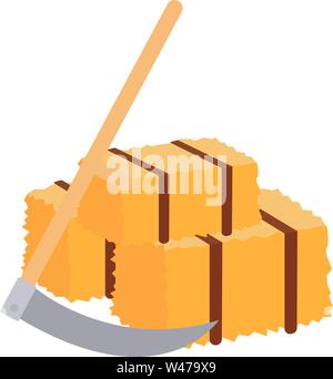 Sickle, illustration, vector on white background. Stock Vector