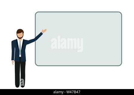 business man shows on a presentation board vector illustration EPS10 Stock Vector