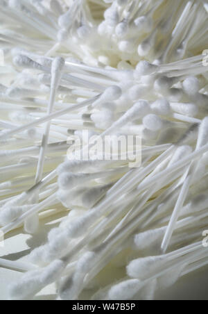 Cotton swab is a tool used to apply or cleanse Stock Photo