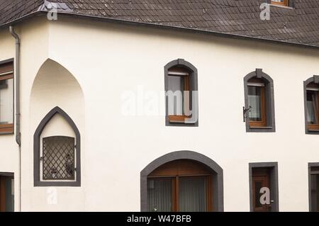 White gothic house with black roof tiles (Germany, Europe) Stock Photo