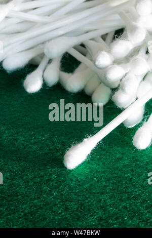 Cotton swab is a tool used to apply or cleanse Stock Photo