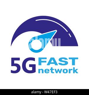 5G Logo network wireless systems and internet vector illustration. 5G fast internet banner concept. Vector sign, symbol 5G. Technology fast network 5G Stock Vector