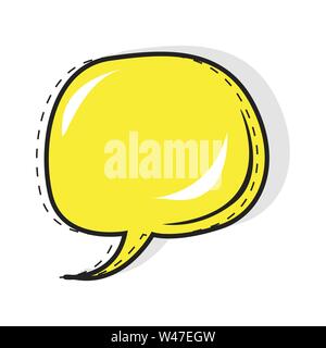Pop art speech bubble in cartoon style. Vector bubble for dialog, discussion, empty cloud for web communication, comic message speech bubble pop art i Stock Vector
