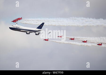 Fairford, UK. 20th July 2019. British Airways celebrates its anniversary with a flypast. © Uwe Deffner / Alamy Live News Stock Photo