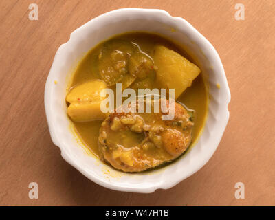 Bengali Indian dish Shol Macher Jhaal or Shol Fish Curry Stock Photo