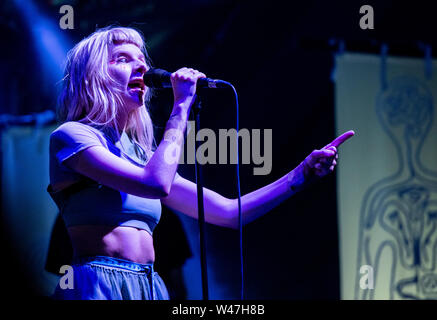 Norwegian singer/songwriter Aurora (Aurora Aksnes) performing live, Latitude Festival, Henham Park, Suffolk, UK, 20th July 2019 Stock Photo