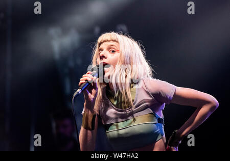 Norwegian singer/songwriter Aurora (Aurora Aksnes) performing live, Latitude Festival, Henham Park, Suffolk, UK, 20th July 2019 Stock Photo