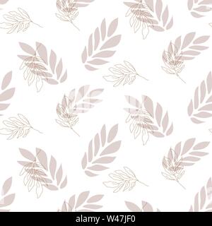Lavender leaf seamless vector pattern background on white. Stock Vector