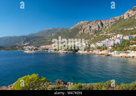 Beautiful mediterranean town Kas at summer in Turkey. Stock Photo