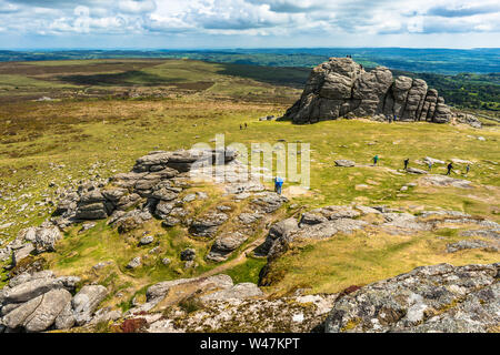 Haytor rock in Dartmoor National park, Devon, England, UK. Stock Photo